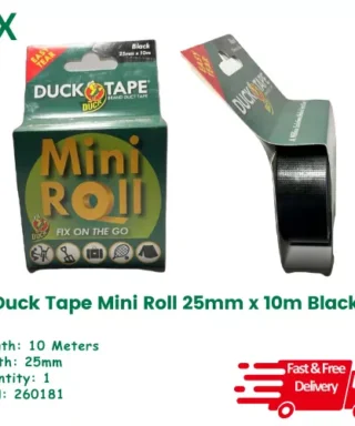 Duck Tape Mini Roll 25mm x 10m Black - Fix on the Go - 260181