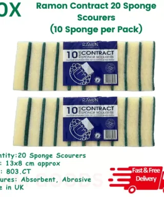 20x Sponge Scourers 13cm x 8cm Professional Kitchen Cleaning Home Restaurant