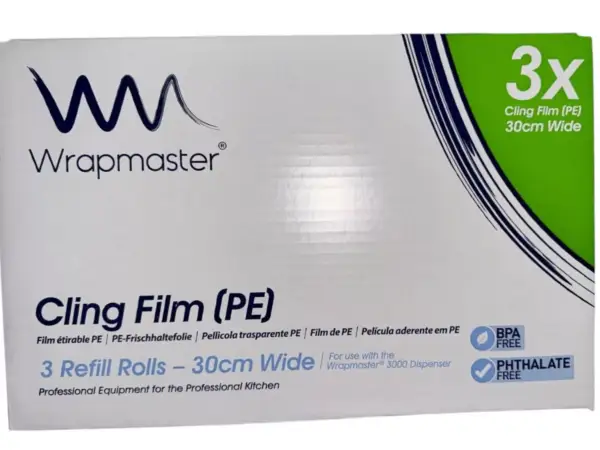 Wrapmaster PE Clingfilm Refill for Wrapmaster 3000 - 30cm x 300m X 3 (Pack of 3)