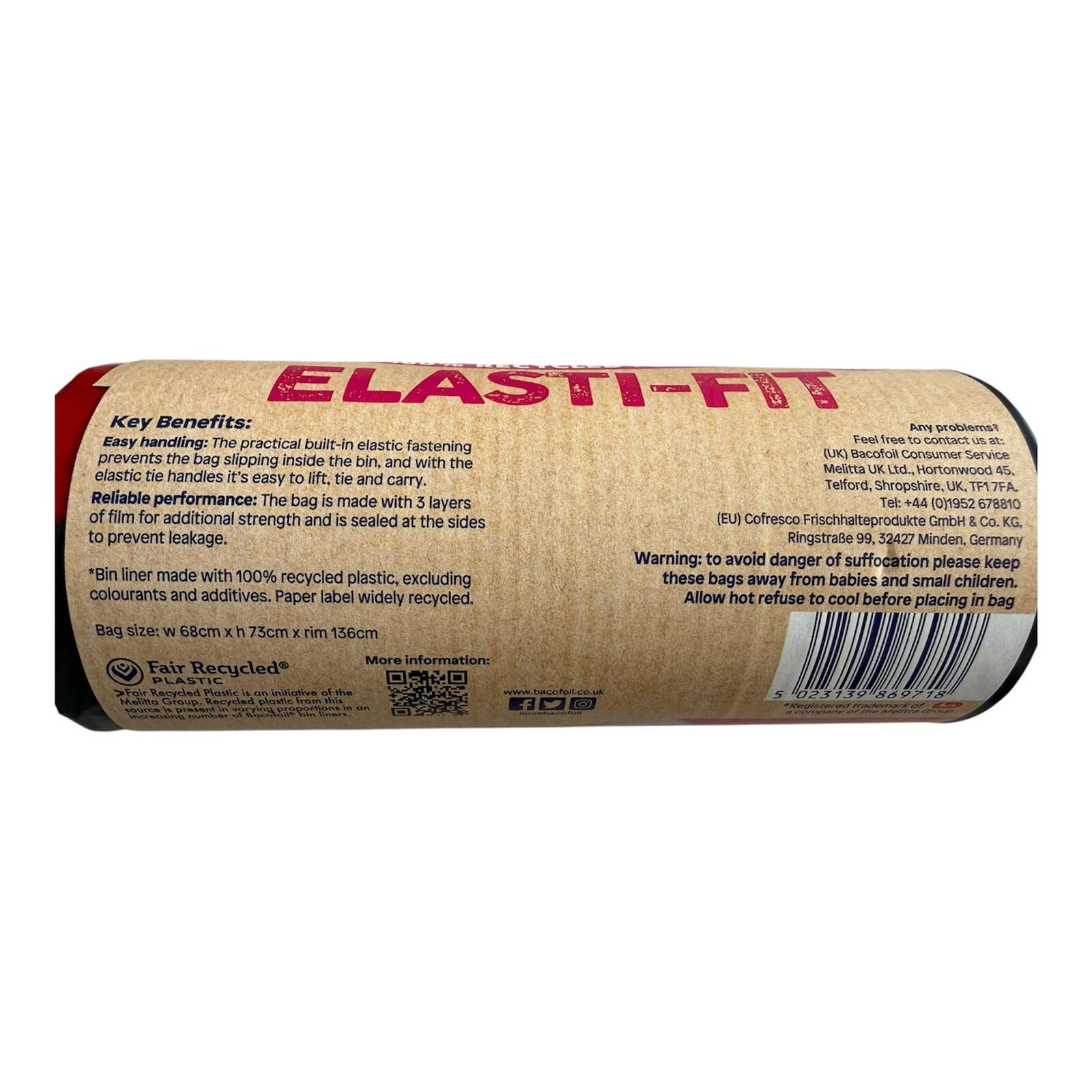 Bacofoil Elasti-Fit 50L Bin Bags | Strong Elasticated Bin Liners - Image 2